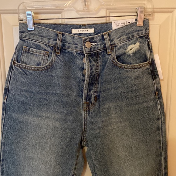 PACSUN High Rise Straight Button-fly Jeans Size 26 - Picture 5 of 15
